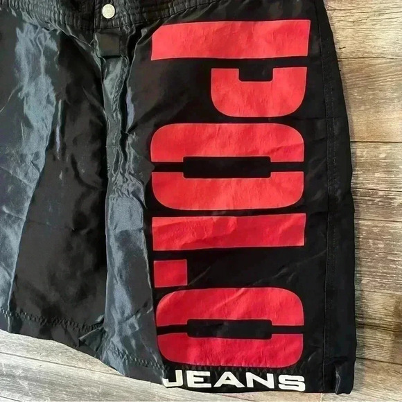 Vintage Ralph Lauren Polo  100% nylon swim trunks mens size 34 black label - Picture 2 of 5